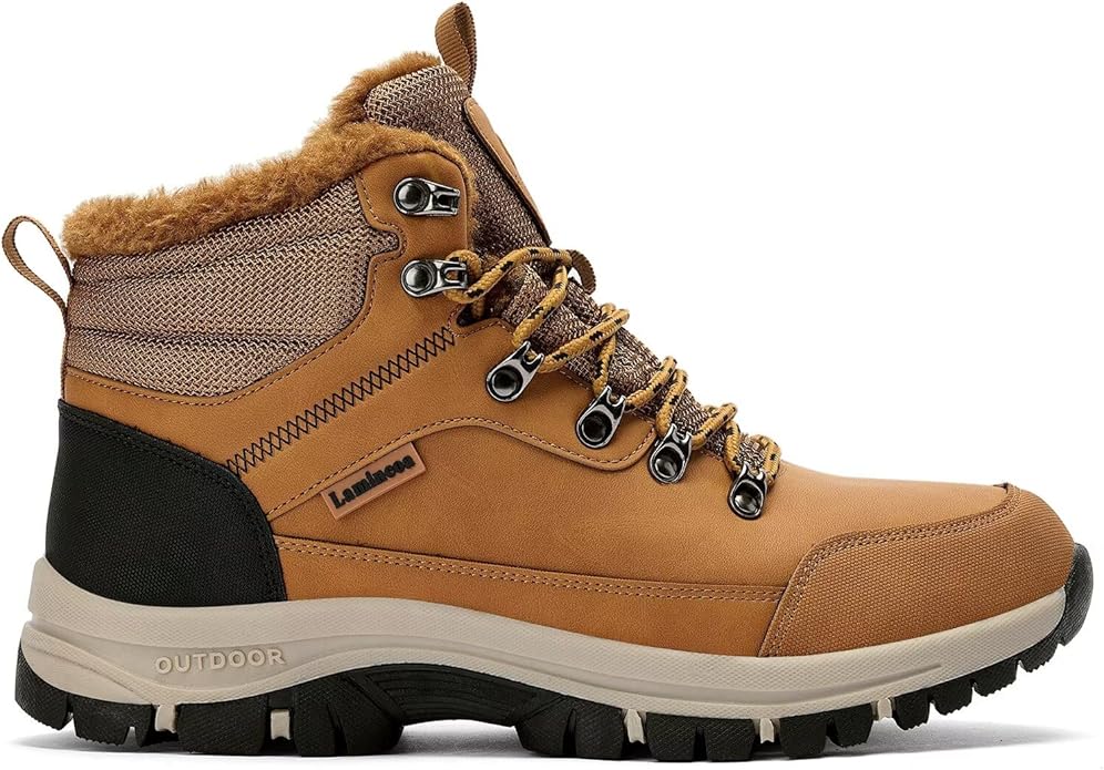 Lamincoa Mens Snow Boots Water Resistant Hiking Boots for Men Non-slip Winter Outdoor Warm Comfort Camping Backpacking Shoe