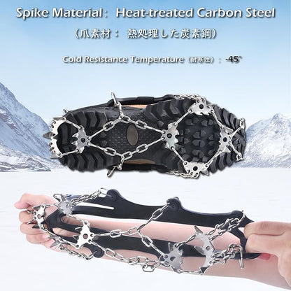 TRIWONDER Crampons for Boots Shoes Traction Ice Cleats Snow Grips Anti Slip Stainless Steel Micro Spikes for Hiking Fishing Walking Climbing Jogging Mountaineering