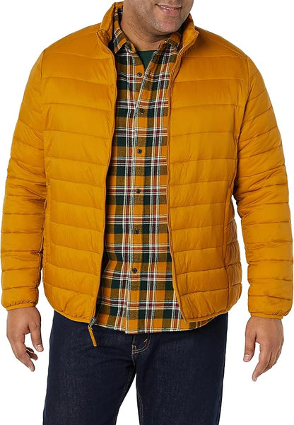 Amazon Essentials Men's Packable Lightweight Water-Resistant Puffer Jacket (Available in Big & Tall)