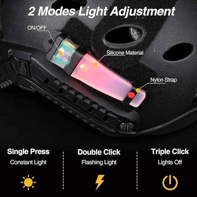 Personal Identification Marker - Tactical Helmet Light, Portable Survival Signal Light for Hiking, Boating, Cycling, Fishing