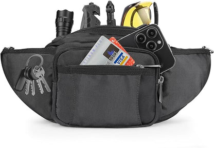 NOOLA Fanny Pack Waist Bag for Men Women, Lightweight Waist Pack with Water Bottle Holder, Adjustable Belt Bag with Multi-Pockets for Hiking, Dog Walking, Outdoor, Cycling, Running, Travel, Black