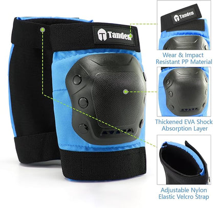 Skateboard Protective Gear Knee Pads and Elbow Pads Set, Elbow and Knee Pads for Roller Skating Wrist Guards Skateboarding Pads