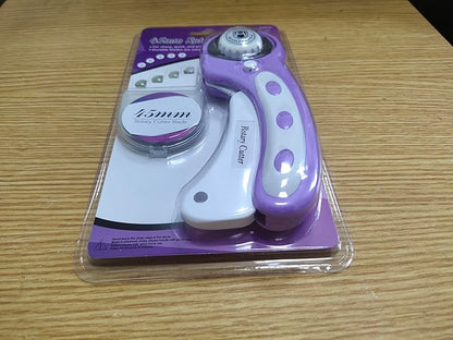 Headley Tools 45mm Rotary Cutter for Fabric, Ergonomic Handle Rolling Cutter with Safety Lock for Fabric Leather Crafting Sewing Quilting, Fabric Cutter Wheel Perfect for Left & Right Hand (Purple)