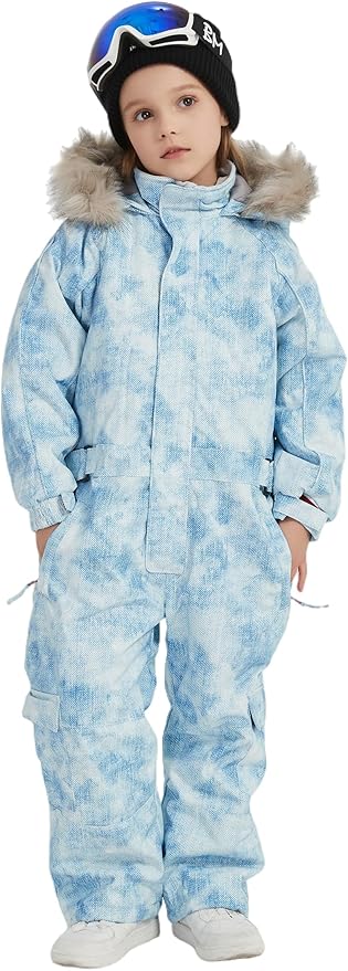 Kids Girls Boys Waterproof Colorful One Piece Snowsuits Coveralls Ski Suits Jackets Winter Jumpsuits