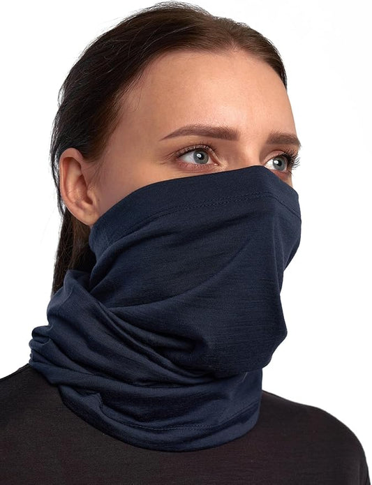 Merino.tech Merino Wool Ski Neck Gaiter - Face Mask Neck Warmer for Men & Women