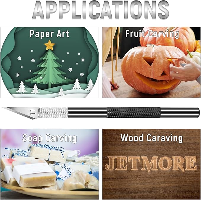 10 Pack Exacto Knife Set, Precision Hobby Knife with Sharp Blades for Crafting, Modeling, Trimming, Stencil Cutting, Wood Carving, Scrapbooking, DIY, and Art Projects (Black)