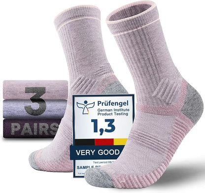Merino Wool seamless Hiking Socks Moisture Wicking Anti-Blister Breathable Cushioned Compression Womens