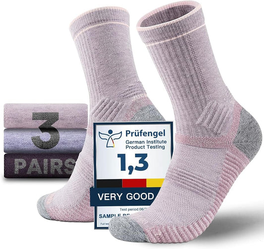 Merino Wool seamless Hiking Socks Moisture Wicking Anti-Blister Breathable Cushioned Compression Womens