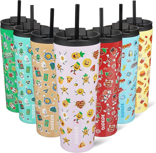 BJPKPK 26oz Tumbler With lid And Straw Stainless Steel Travel Coffee Mug Insulated Tumblers Cups,Hawaii Fruits Purple