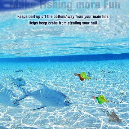 Dovesun 220/104/80/54/42/52pcs Fly Fishing Floats Bobbers Foam Pompano Rigs Surf Fishing Rig Floats Bright Color Round, Bullet, Cylindrical, Spin, Pill with Tackle Box