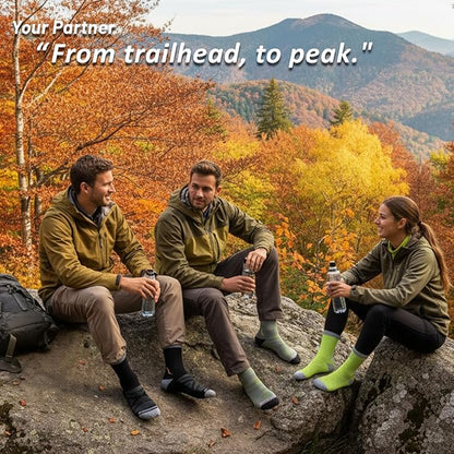Hiking Socks 2-Pack - Moisture-Wicking & Anti-Blister for Men & Women | Quick-Dry, 3D Arch Support, Odor Control