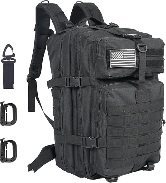 50L Large Military Tactical Backpack Molle Army Assault Pack for Travel Camping Hiking Fishing Backpack for men(black)