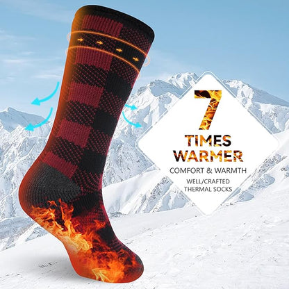 Sunew Warm Thermal Socks 4 Pack, Mens Womens Winter Heated Outdoor Skiing Thermal Socks