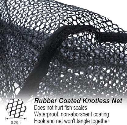 Sougayilang Fishing Net Fish Landing Net, Foldable Collapsible Telescopic Pole with EVA Handle, Durable Nylon Material Mesh, Safe Fish Catching or Releasing