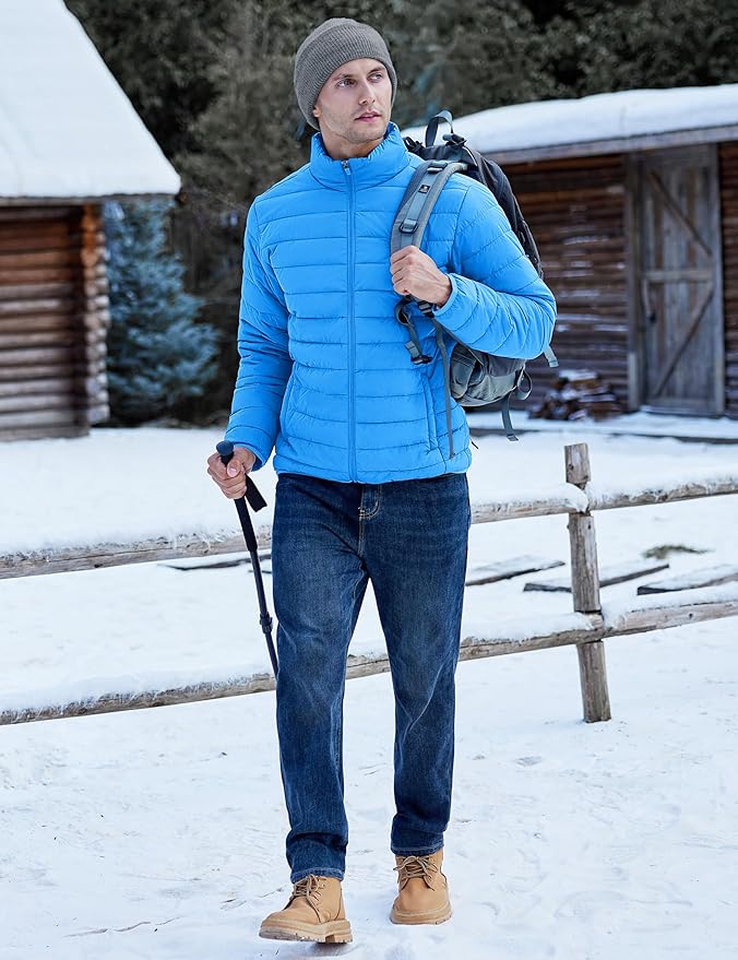 TACVASEN Men's Lightweight Puffer Jacket Winter Quilted Puffy Jackets Warm Water-Resistant Windproof Insulated Coats