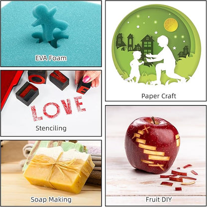 Exacto Knife Craft Knife Hobby Knife 74 Pack with 4 Upgrade Sharp Hobby Knives and 70 Spare Knife Blades for Art, Scrapbooking,Stencil (Gold)