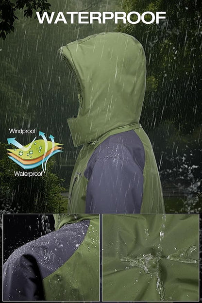 CAMELSPORTS Mens Winter Jacket Waterproof Warm Snow Ski Jackets Faux Fur Fleece Rain Coats with Removable Hood