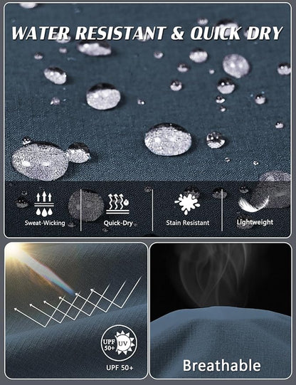 Mens Lightweight Cargo Hiking Patns Outdoor Quick Dry Work Tactical Pants with 6 Pockets Water Resistant Fishing Travel Pants