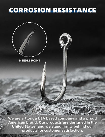 BLUEWING Stainless Steel Live Bait Hooks 10pcs/20pcs Ultra Sharp & Durable for Saltwater & Freshwater Fishing
