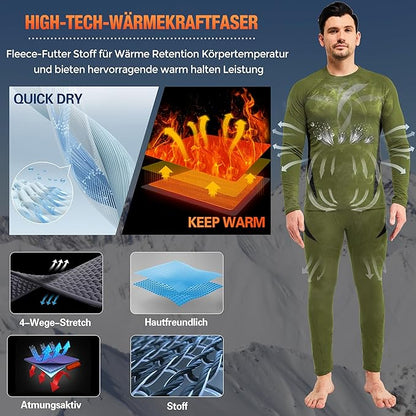CL convallaria Thermal Underwear Long Johns Set Mens Winter Gift Hunting Gear Sport Base Layer Bottom Top
