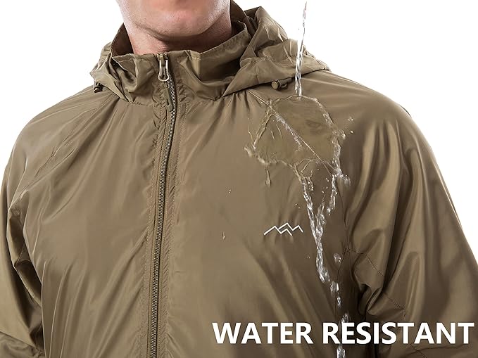 TRAILSIDE SUPPLY CO. Mens Windbreaker Jackets Lightweight Packable Jacket,Windproof and Dustproof