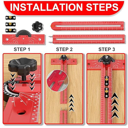29 Inch Woodworking T Square Ruler, Precision Drilling Positioning Measuring Tools, Adjustable Aluminum Alloy Sliding T-Square Ruler with Angle Adjustment for Carpenter Work and Architec