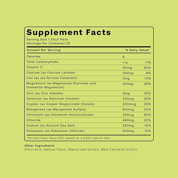 Hydrofy Hydrogen Water + Electrolytes Drink Mix | H2 Hydration Packets with Molecular Hydrogen, Sodium, Potassium, Magnesium, Calcium, and Minerals | No Sugar | Lemon Lime | 25 ct