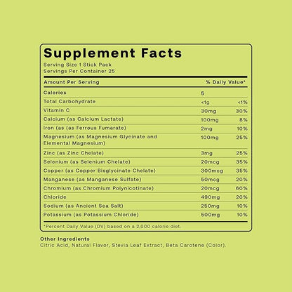 Hydrofy Hydrogen Water + Electrolytes Drink Mix | H2 Hydration Packets with Molecular Hydrogen, Sodium, Potassium, Magnesium, Calcium, and Minerals | No Sugar | Lemon Lime | 25 ct