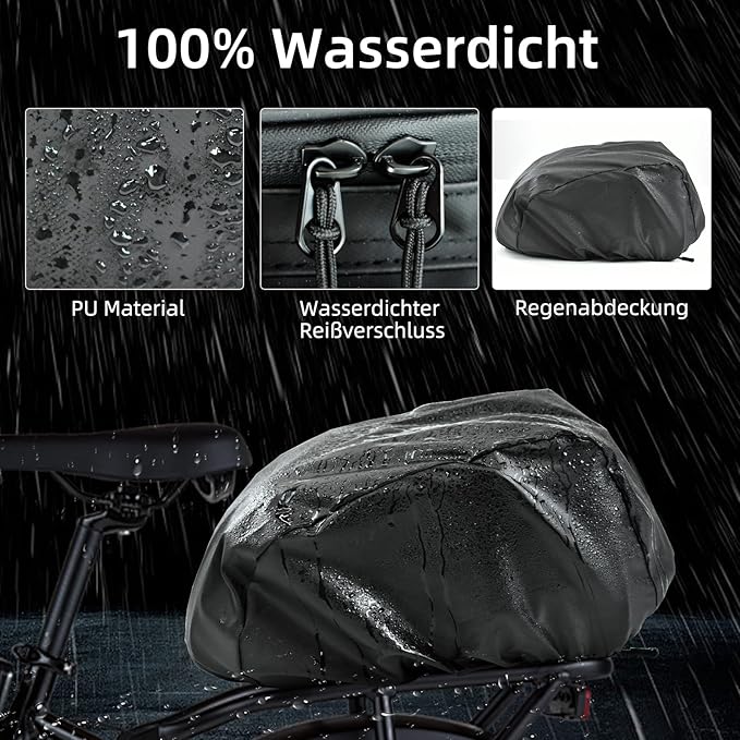 AUMTISC Bike Rear Rack Bag, 14L Bicycles Panniers Trunk Saddle Bags with Rain Cover for Ebike, Cycling Back Seat Cargo Carrier Storage Bag for Commuter Travel Outdoor