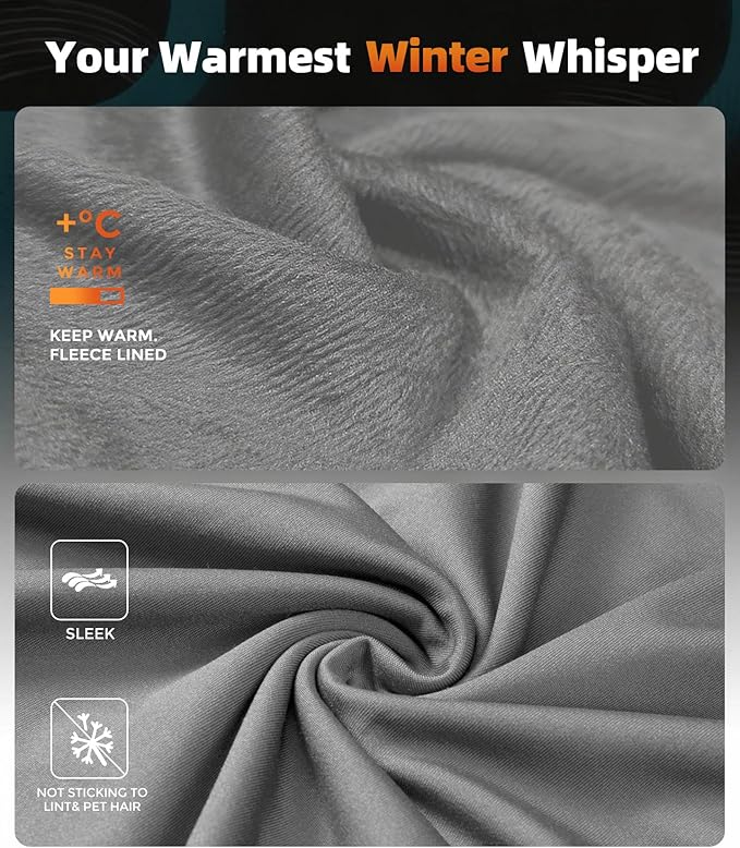 CL convallaria Mens Thermal Underwear Set with Fly Long Johns Base Layer Winter Hunting Gear Sport Top and Bottom