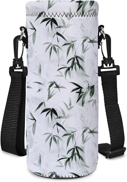RICHEN Neoprene Water Bottle Carrier Bag with Adjustable Shoulder Strap,Insulated Water Bottle Cover for Stainless Steel/Glass/Plastic Bottles