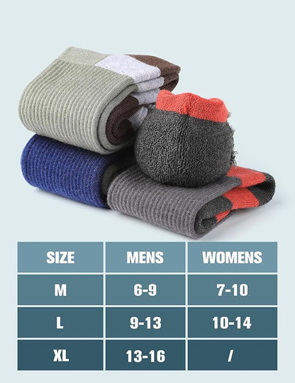Wool Hiking Socks for Men - Women Lightweight Crew Merino Wool Socks with Cushion for Camping Hunting Work,4 pack