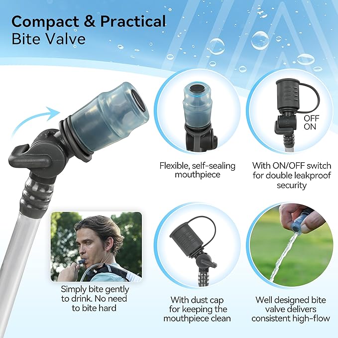 MARCHWAY Lightweight TPU Hydration Bladder 2L/3L for Hydration Packs, Slide-Seal Wide Mouth Water Reservoir Bag with Carry Handle for Hiking, Cycling, Running, Camping, Travel