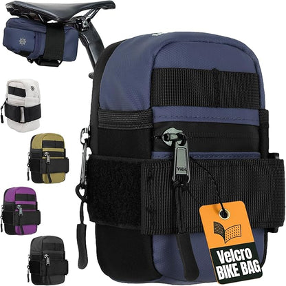 Lumiere & Co. Bike Saddle Bag – Ultra Small (0.2L) & Medium (0.5L) Options | Sleek Minimalist Design, Secure Hook & Loop Strap