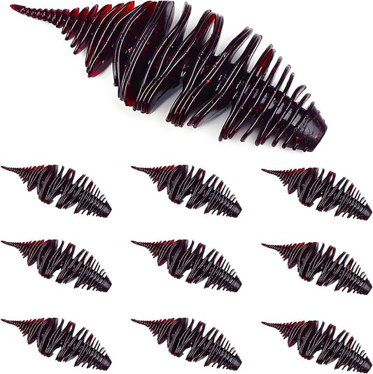 Soft Swimbait Lures, Soft Plastic Fishing Lures Kit, Bass Fishing Lure Swim Baits with 5 Color, Threaded Small Needle Tail for Trout, Crappie, Bass, Redfish, Freshwater, Saltwater