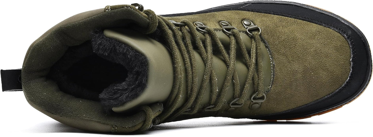 Wondamo Men's Snow Boots Lightweight Waterproof Winter Boots Fur Lined Anti-slip Cold Weather Shoes