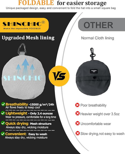 Water-Resistant Sun UPF 50+ Bucket Hat Protection Packable Brimmed Boonie for Women Men Summer Lightweight Hiking Outdoor Cap