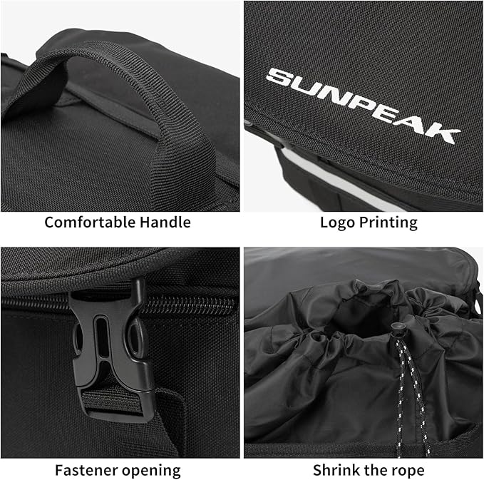 Bike Bag Accessories Panniers for Bicycle Rear Rack Bag 36L Waterproof Mountain Electric Bike Saddle Bag for Cycling Traveling Commuting Black