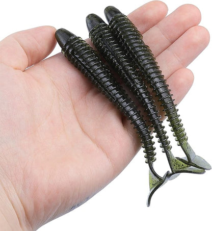 RUNCL Swimbaits Paddle 10/20/30/40PCS, 5/4/3/2 Inchs Paddle Tail, Soft Lure for Trout Crappie Bass, Durable Plastic Bait Swimmer for Saltwater/Freshwater, Fishing Lover's Gift