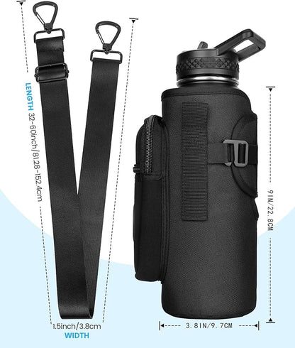 Sports rabbit Universal Water Bottle Holder – Durable Oxford & Neoprene Hybrid Design Compatible with Stanley 30/40oz Handled & 64/87oz Straight Tumblers, Adjustable Strap for Gym, Travel, Outdoors