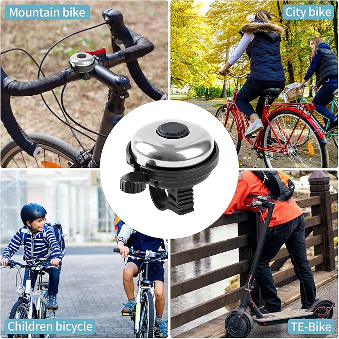Classic Bike Bell, Aluminum Bicycle Bell, Loud Crisp Clear Sound Bicycle Bike Bell for Adults Kids