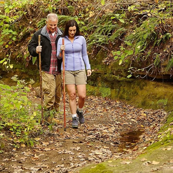 Brazos Rustic Wood Walking Stick, Twisted Sassafras, Traditional Style Handle, for Men & Women, Made in The USA