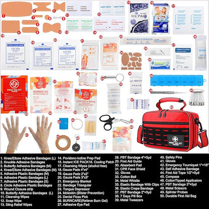 Premium 450 Piece Large First Aid Kit for Home, Travel, Camping, Car, Hiking & Outdoor Emergencies - Emergency Medical Kits, Home & Businesses Medical Supplies