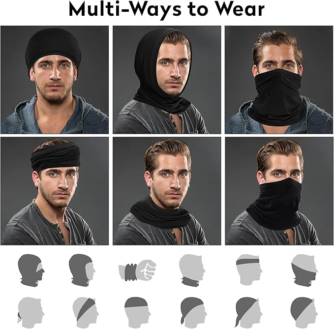 Pukavt 2 Pack 3 Hole Winter Knitted Mask, Full Face Cover Ski Mask Warm Balaclava for Skiing, Motorcycle, Snowboard