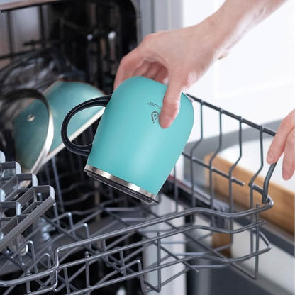 Ideus 16 oz (470 ml) Insulated Coffee Mug with Handle and Lid, Double Wall Stainless Steel Vacuum Thermal Coffee Mug, Travel Coffee Cup Thermal Cup for Home and Office (Sky Blue)