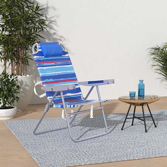 SUNNYFEEL Tall Folding Beach Chair Lightweight, Portable Sand Chair for Adults Heavy Duty 500 LBS with Cup Holders, Foldable High Camping Lawn Chairs for Camp/Outdoor/Picnic/Concert/Sports