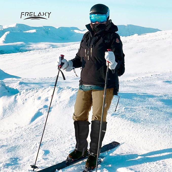 Frelaxy Leg Gaiters Ultra HIGH-Performance Hunting Gaiters, 100% Waterproof Hiking Gaiters with Upgraded Rubber Foot Strap, Adjustable Snow Boot Gaiters