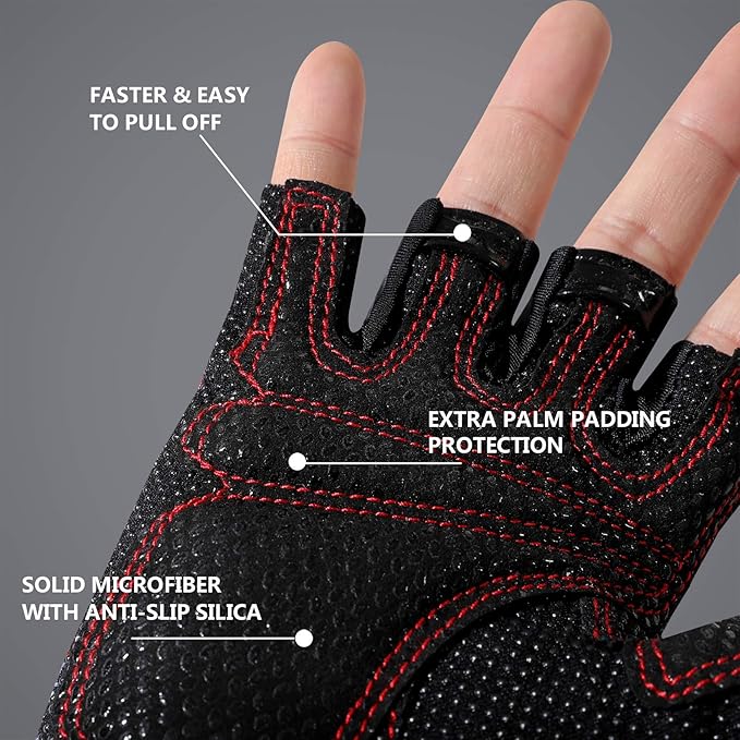 ZEROFIRE Workout Gloves for Women Men - Weight Lifting Gloves with Full Palm Protection & Extra Grip for Women Gym, Weightlifting, Weight Lift, Rowing, Exercise, Sport, Cycling