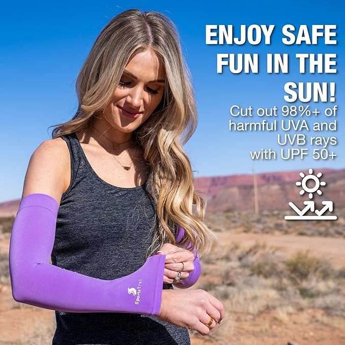 SportsTrail Cooling Arm Sleeves for Men & Women – Breathable, UV Sun Protection, Sports Arm Sleeves for Women, Men & Youth
