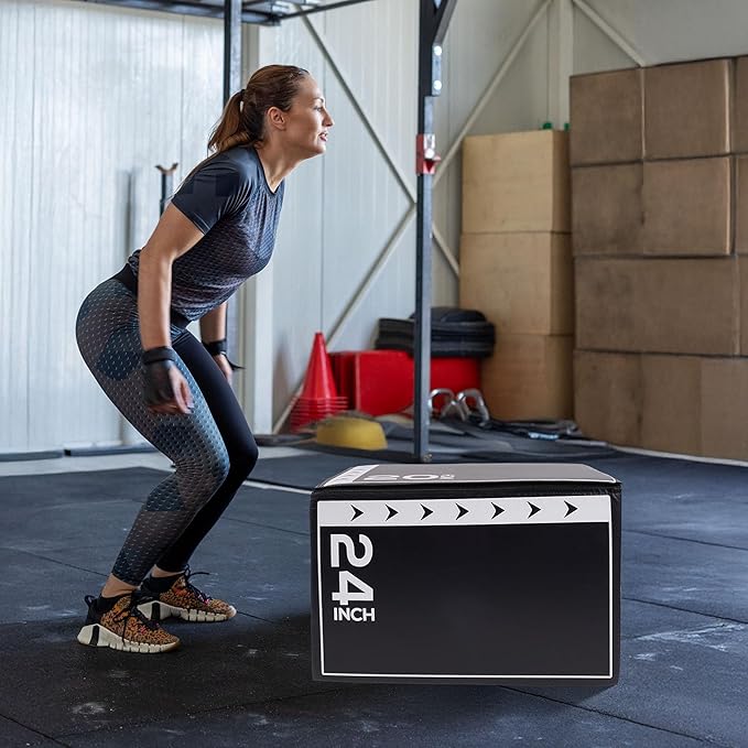 BalanceFrom 3-in-1 Foam Plyometric Jump Box for Home Gym with Multiple Height Options – Versatile Plyo with Non-Slip Surface for Strength, HIIT, Step-Ups, and Agility Training